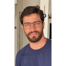 Armação de óculos de grau masculino - Noah 1018 - azul haste detalhe cinza c2