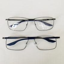 Armação de óculos de grau masculino - Noah 1018 - grafite haste detalhe azul C5