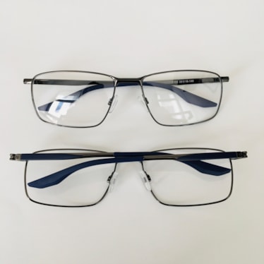 Armação de óculos de grau masculino - Noah 1018 - grafite haste detalhe azul C5