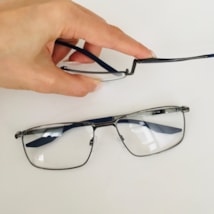 Armação de óculos de grau masculino - Noah 1018 - grafite haste detalhe azul C5