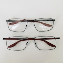 Armação de óculos de grau masculino - Noah 1018 - preto haste detalhe vermelho C1