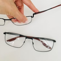 Armação de óculos de grau masculino - Noah 1018 - preto haste detalhe vermelho C1
