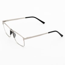 ARMAÇÃO DE ÓCULOS DE GRAU MASCULINO- RENAN 8397 - PRATA COM PRETO C4 ARMAÇÃO DE ÓCULOS DE GRAU MASCULINO- RENAN 8397 - PRATA COM PRETO C4