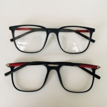 ARMAÇÃO DE ÓCULOS DE GRAU MASCULINO- RODOLFO 5506 - PRETO COM DETALHE VERMELHO C3 ARMAÇÃO DE ÓCULOS DE GRAU MASCULINO- RODOLFO 5506 - PRETO COM DETALHE VERMELHO C3