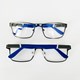 Armação de óculos de grau masculino - Rodrigo 8002 - grafite haste azul C5
