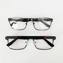 Armação de óculos de grau masculino - Rodrigo 8002 - grafite haste cinza com vermelho C9