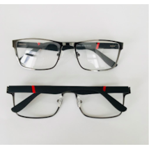 Armação de óculos de grau masculino - Rodrigo 8002 - grafite haste detalhe vermelho C1 Armação de óculos de grau masculino - Rodrigo 8002 - grafite haste detalhe vermelho C1