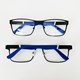 Armação de óculos de grau masculino - Rodrigo 8002 - preto haste azul com branco C8
