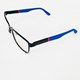 Armação de óculos de grau masculino - Rodrigo 8002 - preto haste azul com vermelho C6