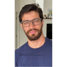 Armação de óculos de grau masculino - Thiaguinho 0270 - cinza escuro haste detalhe branco e azul clip on cinza escuro c5