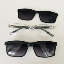 Armação de óculos de grau masculino - Thiaguinho 0270 - transparente haste preto clip on preto c3