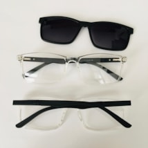 Armação de óculos de grau masculino - Thiaguinho 0270 - transparente haste preto clip on preto c3