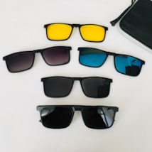Armação de óculos de grau masculino - Victor 5 em 1 cod 9808 - preto com 5 cores de clip on solar