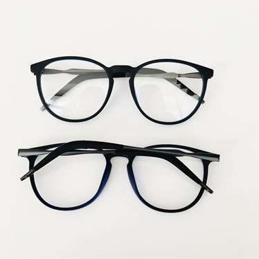 Armação de óculos de grau masculino - Wilbert 5816 - preto fundo azul C5