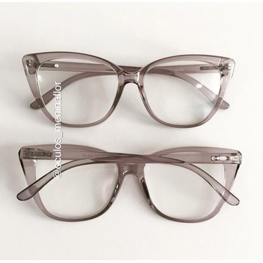 Armação de óculos de grau - Maud - Cinza transparência