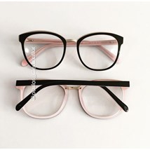 Armação de óculos de grau - Megan - Preto fundo rosa