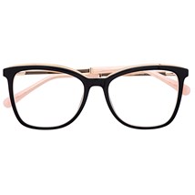 Armação de óculos de grau - Megan Two - Preto fundo rosa
