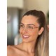 Armação de óculos de grau - Melanie Coral 5035 - nude ponteira animal print C6