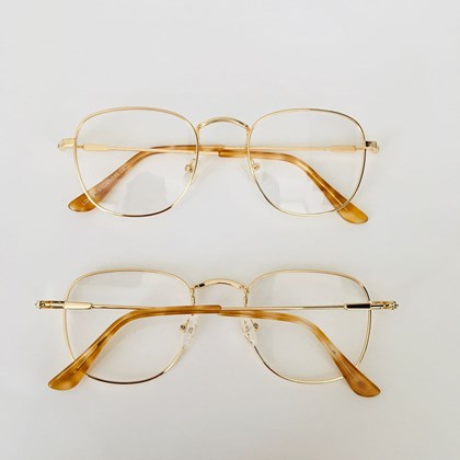 Armação de óculos de grau - Melanie hexagonal 8031 - dourado C6