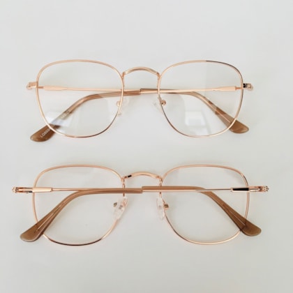 Armação de óculos de grau - Melanie hexagonal 8031 - rose gold C5 Armação de óculos de grau - Melanie hexagonal 8031 - rose gold C5