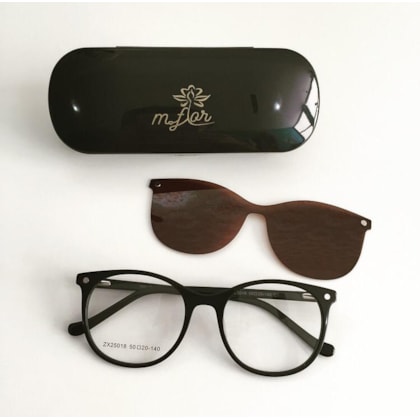 Armação de óculos de grau - Menina Solta 25018 - Preto com lente marrom Armação de óculos de grau - Menina Solta 25018 - Preto com lente marrom