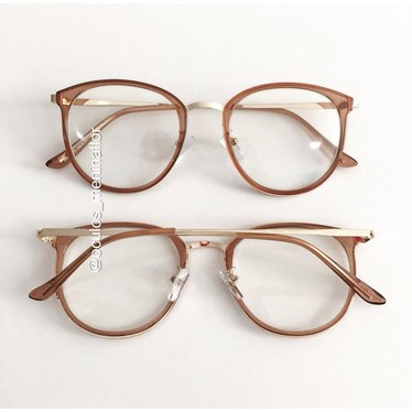 Armação de óculos de grau - Mileni Two - Dourado transparente