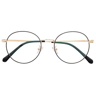 Armação de óculos de grau - Miny - Preto com dourado