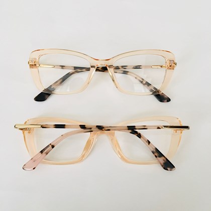 Armação de óculos de grau - Mirla 10070 - dourado transparência C2