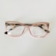 Armação de óculos de grau - modelo 0177  - Rose transparente haste animal print detalhe rose