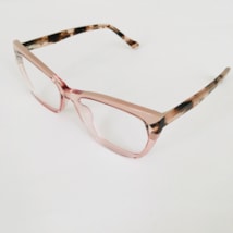 Armação de óculos de grau - modelo 0177  - Rose transparente haste animal print detalhe rose