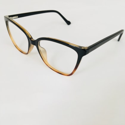 Armação de óculos de grau - modelo 0178  - preto com degradê animal print