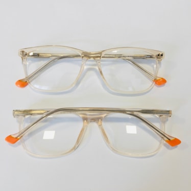 Armação de óculos de grau - modelo 0214 - dourado transparente