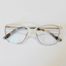 Armação de óculos de grau - modelo 0232 - branco com dourado