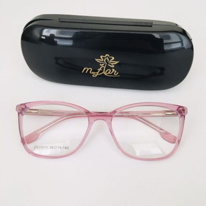 ARMAÇÃO DE ÓCULOS DE GRAU - MODELO 25011 - ROSE TRANSPARÊNCIA ARMAÇÃO DE ÓCULOS DE GRAU - MODELO 25011 - ROSE TRANSPARÊNCIA
