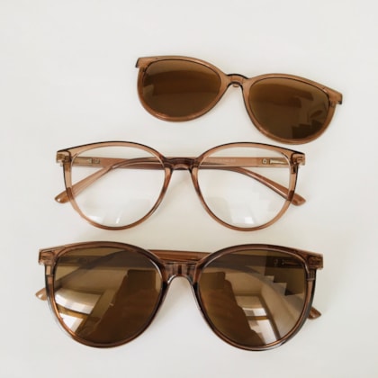Armação de óculos de grau - Muriel 2 em 1 cod 87001 - dourado transparente C4 Armação de óculos de grau - Muriel 2 em 1 cod 87001 - dourado transparente C4