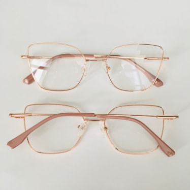 Armação de óculos de grau - Ohara flexível 50040/ 33002 - Rose gold ponteira nude