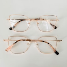 Armação de óculos de grau - Ohara flexível 50040 - Rose gold ponteira animal print rosado C6 Armação de óculos de grau - Ohara flexível 50040 - Rose gold ponteira animal print rosado C6