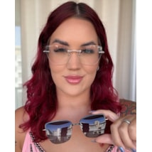 Armação de óculos de grau - Olívia 3 pontos cod 0195 - dourado haste preta clip on preto C3