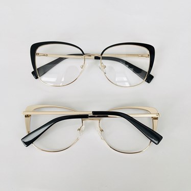 Armação de óculos de grau - Patricia 6950 - preto com dourado