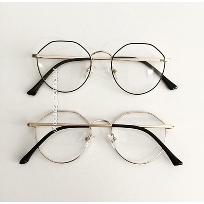 Armação de óculos de grau - Petit - Preto com dourado