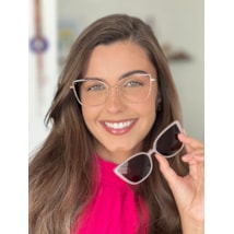 Armação de óculos de grau - Regina 2 em 1 cod 0242 - rose gold clip on nude C6