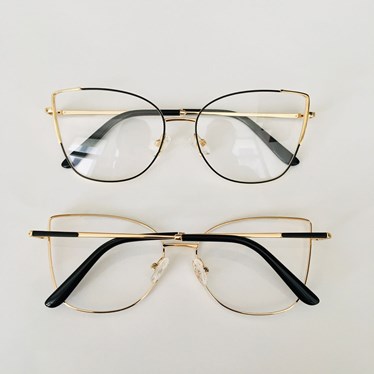 Armação de óculos de grau - Regina 5047 - preto com dourado C1