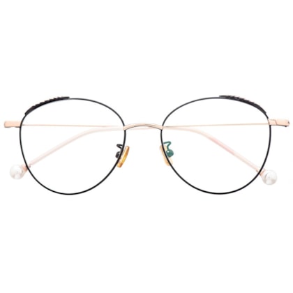 Armação de óculos de grau - Round Athenas - Preto com Rose Gold Armação de óculos de grau - Round Athenas - Preto com Rose Gold