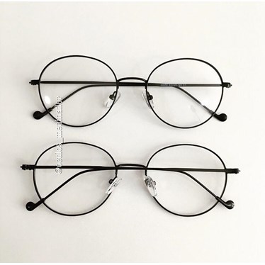 Armação de óculos de grau - Round Beatles - Preto