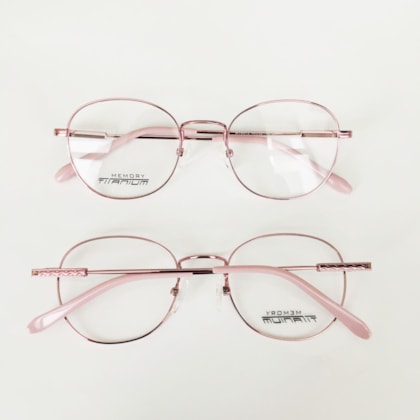 ARMAÇÃO DE ÓCULOS DE GRAU - ROUND WAVE TITANIUM - ROSE METÁLICO ARMAÇÃO DE ÓCULOS DE GRAU - ROUND WAVE TITANIUM - ROSE METÁLICO