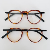 Armação de óculos de grau - Sam 10150 - animal print detalhe preto haste preta C2