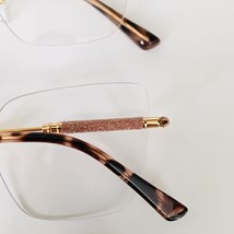 Armação de óculos de grau - Siena 3 pontos cod 91340 - dourado brilho rose ponteira animal print C8