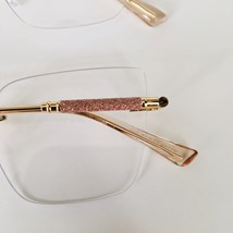 Armação de óculos de grau - Siena 3 pontos cod 91340 - dourado brilho rose ponteira transparente c6