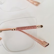 Armação de óculos de grau - Siena 3 pontos cod 91340 - Rose gold ponteira rose c3