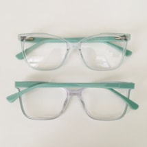 Armação de óculos de grau - Tamires 3872 - transparente com verde água C4 Armação de óculos de grau - Tamires 3872 - transparente com verde água C4